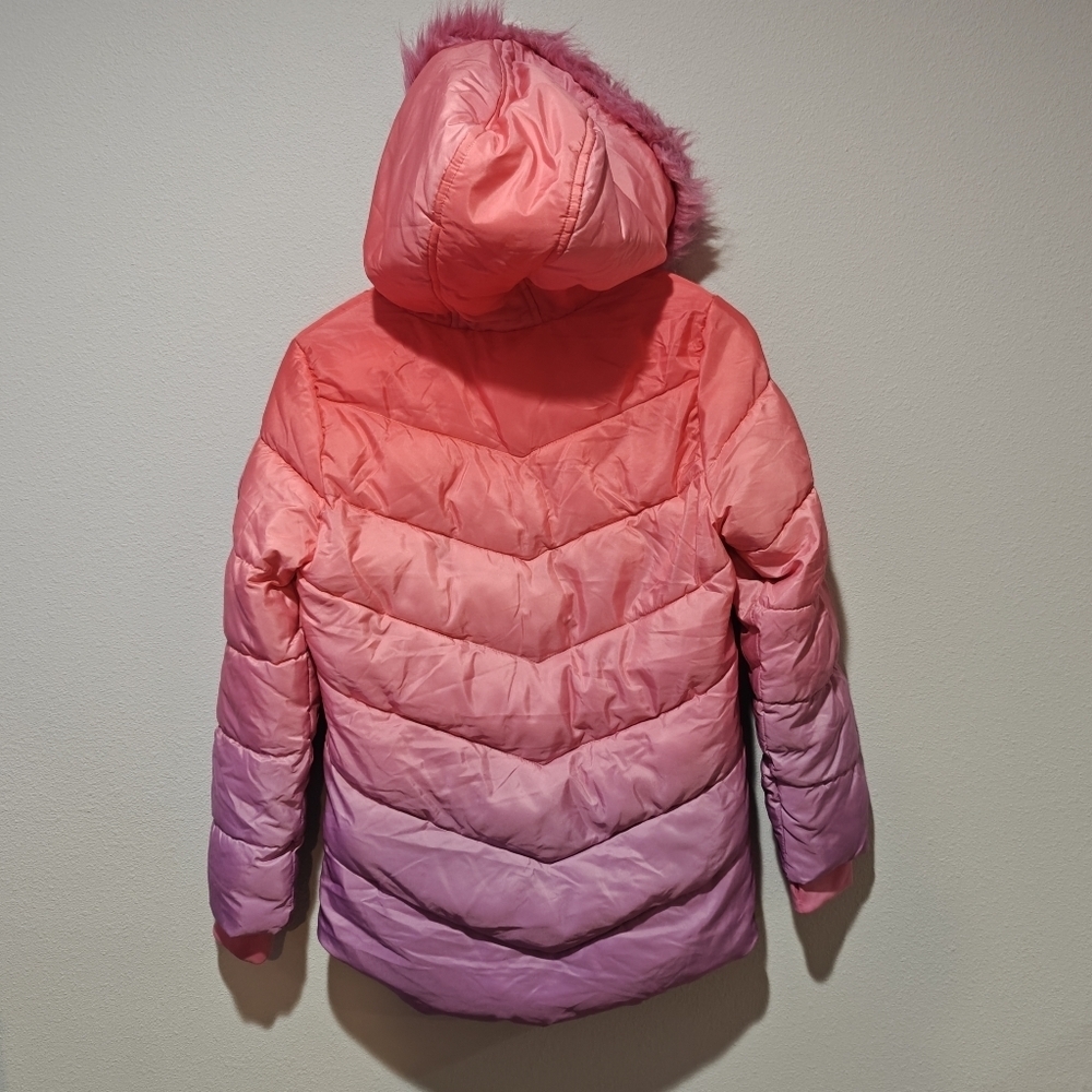 bre Puffer Winter Coat Girl's Large 14 Y2K Pink Purple - Picture 2 of 6